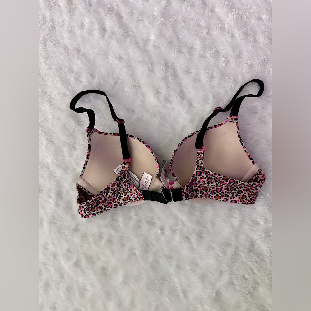 Victoria's Secret Leopard Print Bra - Pink and Black - Picture 2 of 6